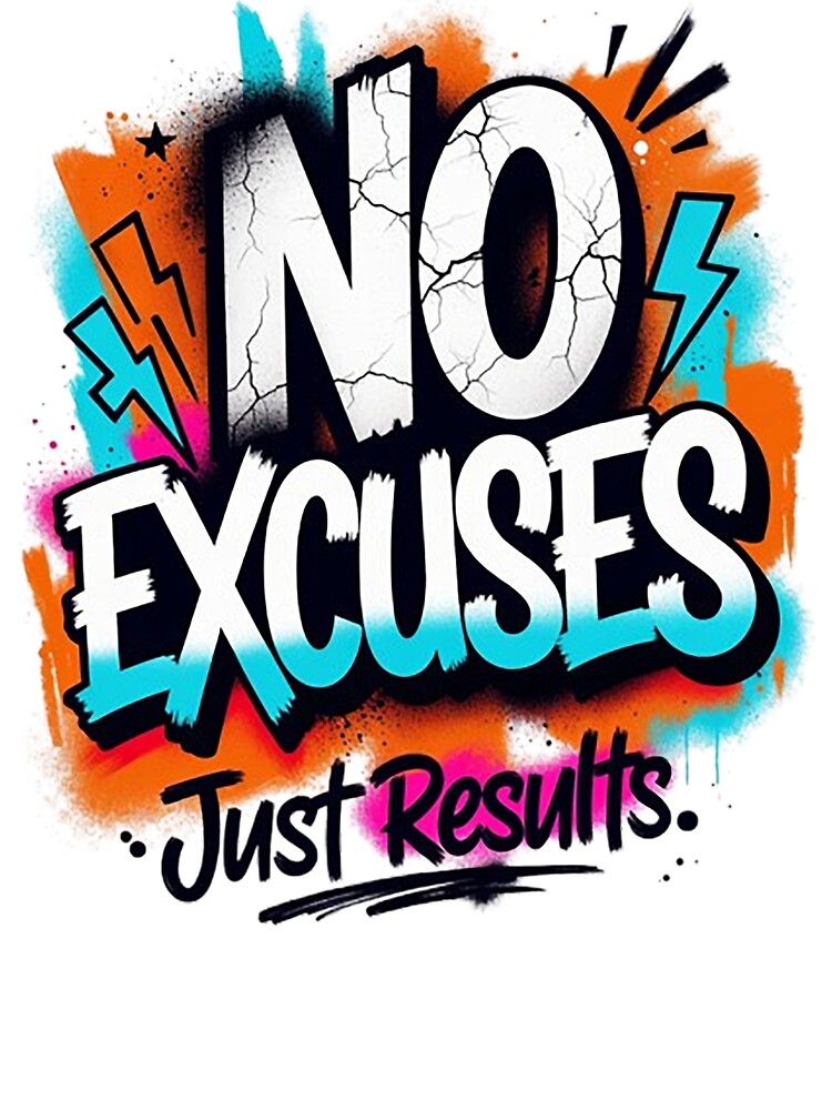 No Excuses – Motivational Graffiti Art by Dogandesighn