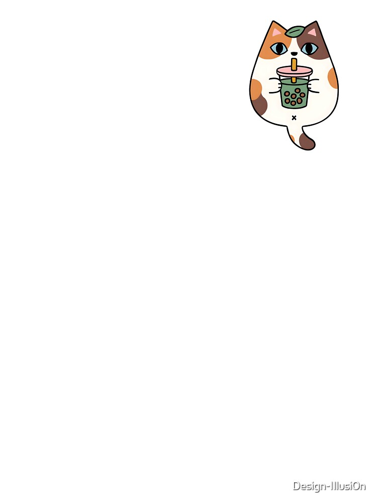Kawaii Cat Drinking Bubble Tea by Design-Illusi0n