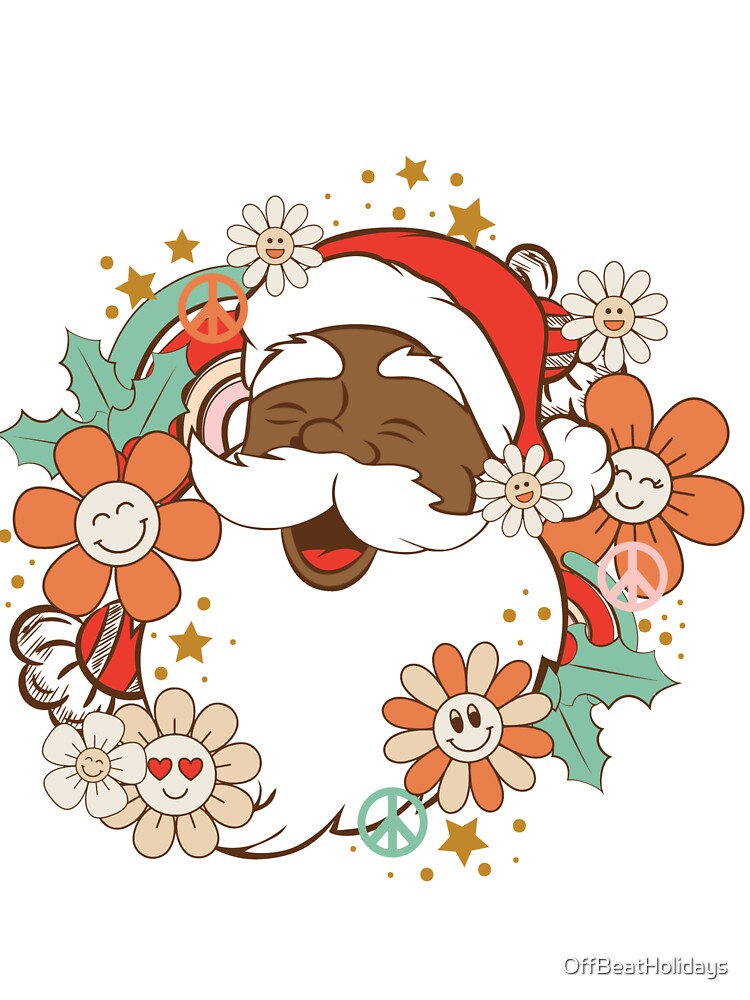Retro Vintage Black Santa Claus - 70's Groovy by OffBeatHolidays