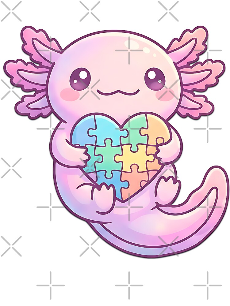 Autism Awareness Axolotl Character by Visual Dept.