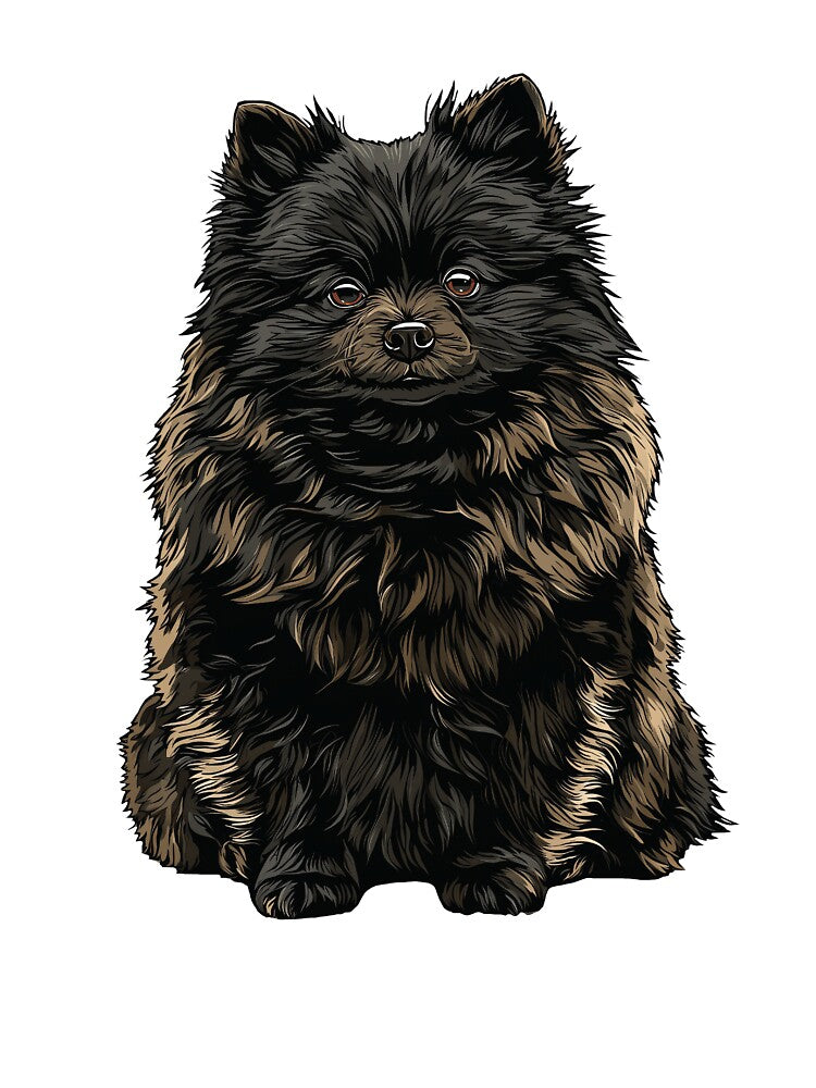 Black Pomeranian Dog Illustration by whyitsme