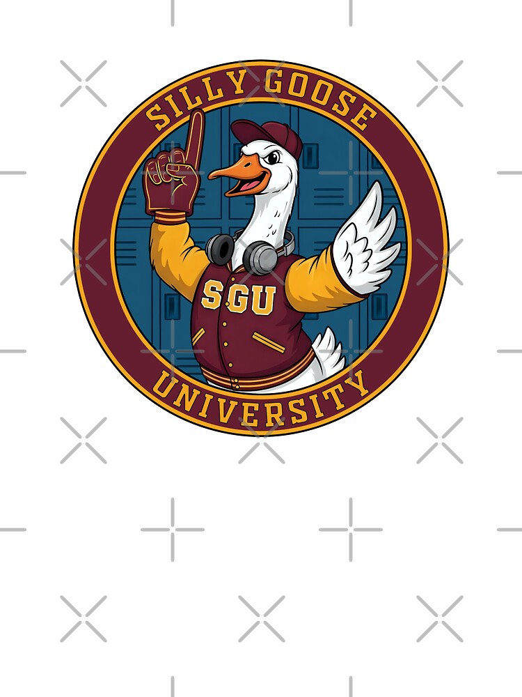 Silly Goose University Sticker – Funny College Mascot Vinyl Decal for Laptop, Water Bottle, Locker or Notebook by StickerFrenzyStudio