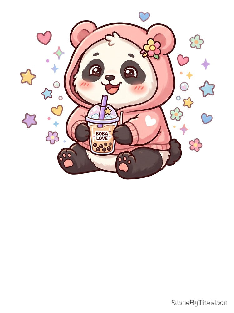Cute Panda with Boba – Kawaii Bubble Tea Design by StoneByTheMoon