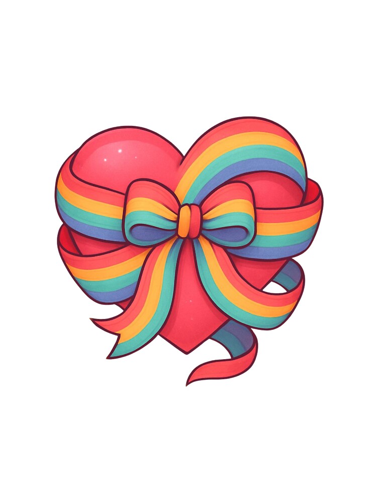 Pride Heart Wrapped in Rainbow Bow Ribbon by xMErCUrY03x