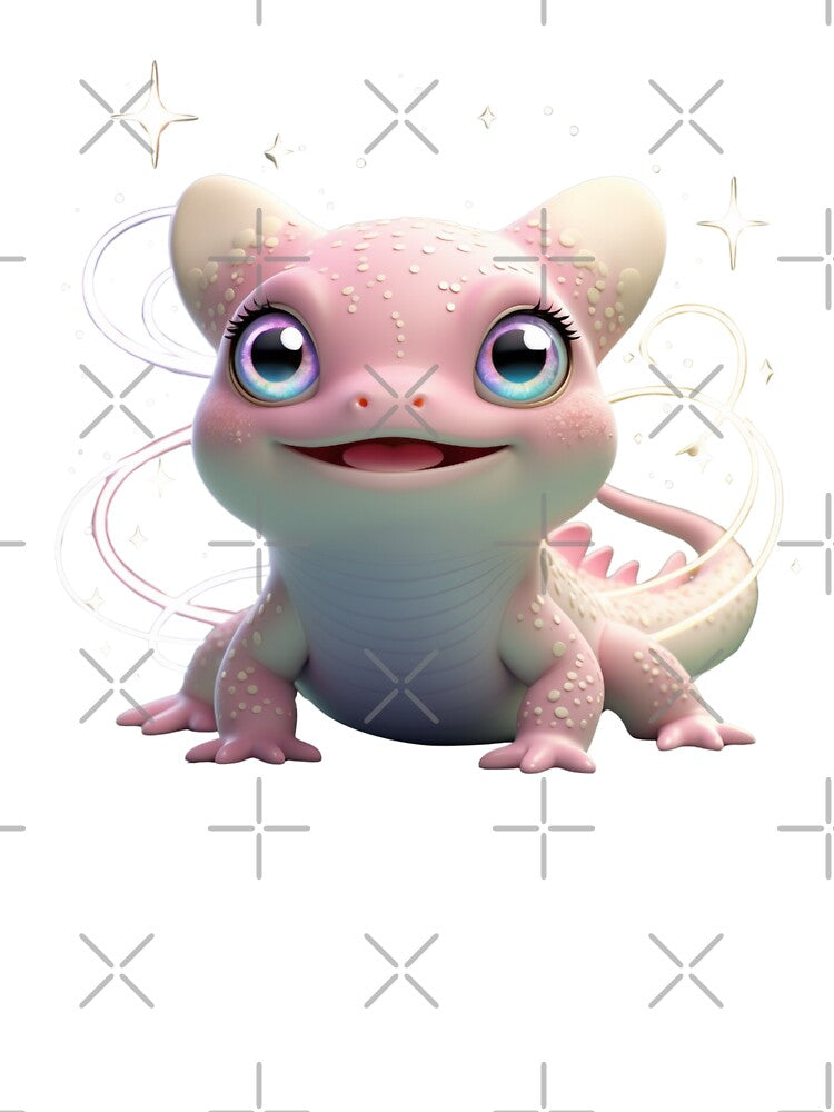 Cute Pastel Pink Gecko Fantasy Creature Illustration by NuniDesigns