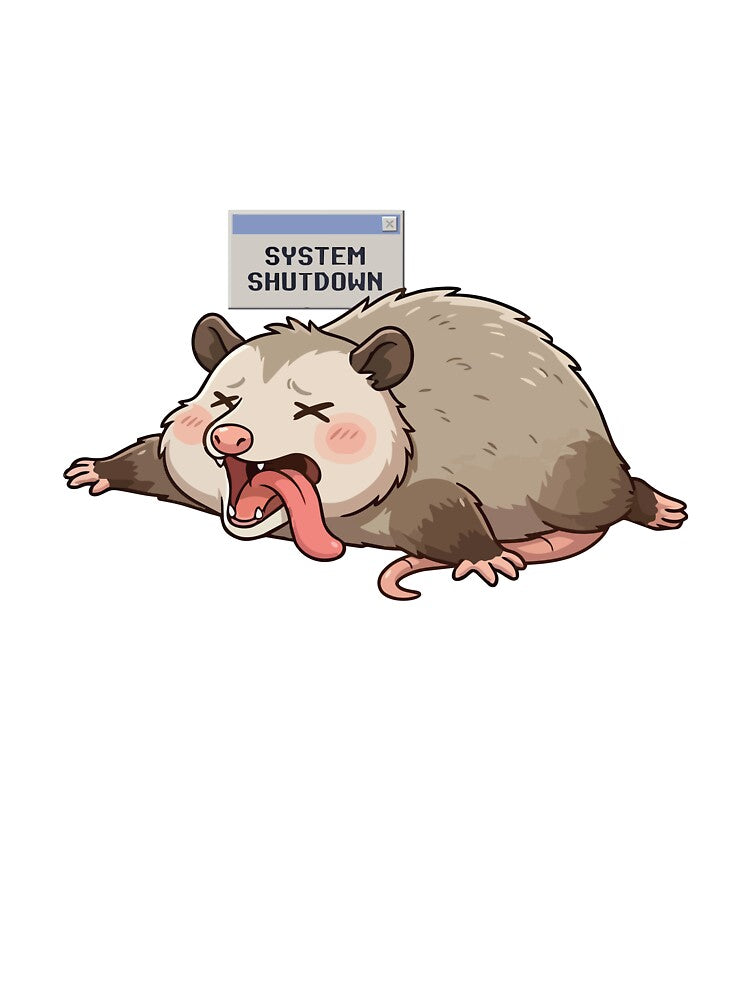 System Shutdown Overwhelmed Lazy Opossum by Petzzz
