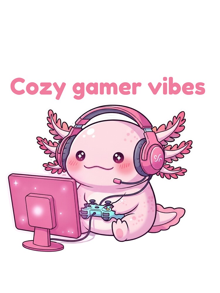 Cozy Gamer Axolotl Kawaii – Cute Pink Gaming Aesthetic Design by soletstudio