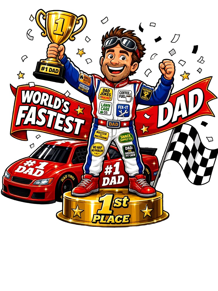 Race Car Dad World's Fastest Father's Day Gift by Zara Art House