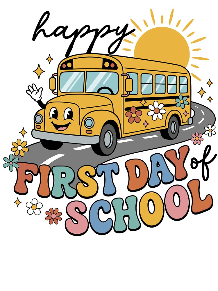 Kids Retro School Bus First Day of School by KroghDs