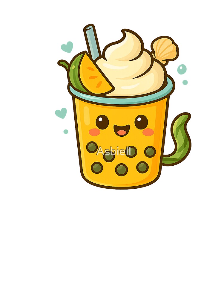 Mango Ocean Boba – Cute Kawaii Tropical Bubble Tea by Asbiell