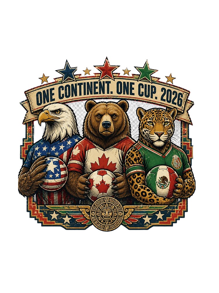 One Continent One Cup 2026 — USA Canada Mexico Football Fan T-Shirt by The96Minutes