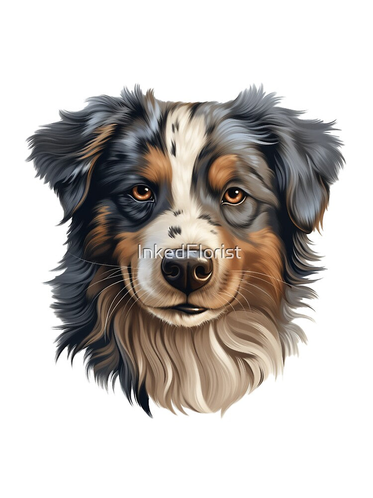 Realistic Aussie Dog Breed Art by InkedFlorist
