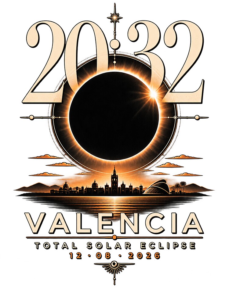 Valencia Total Solar Eclipse 2026 – Spain Astronomy Souvenir by ChicClicker