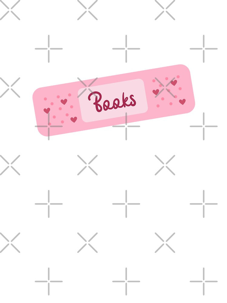 bookish bandage pink books by Neadoodles