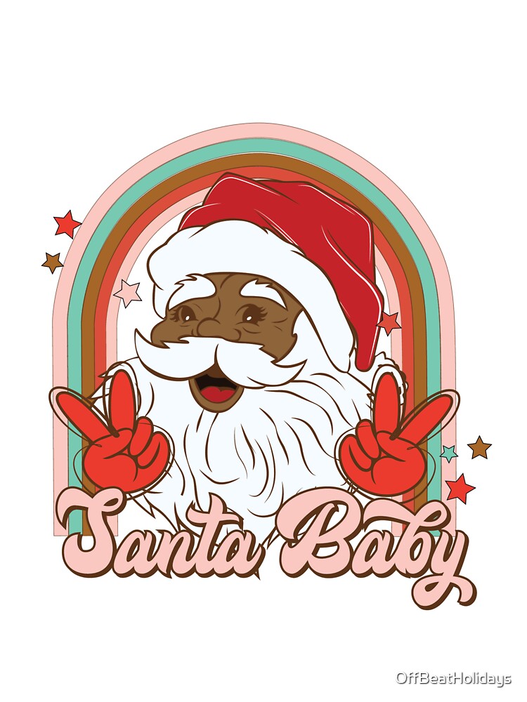 Groovy Retro Vintage Black Santa Claus - Santa Baby by OffBeatHolidays
