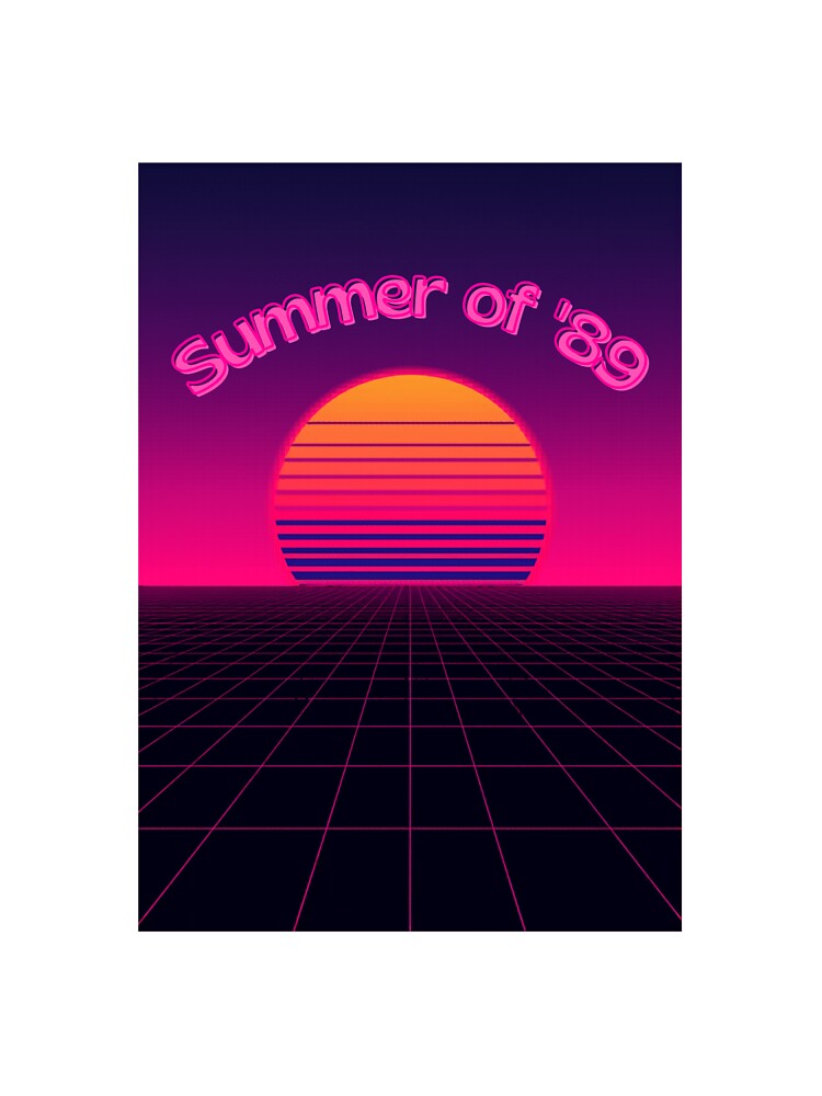 Summer of 89 Retrowave Cassette Tape Sunset Neon Vaporwave Design by jojodebondy