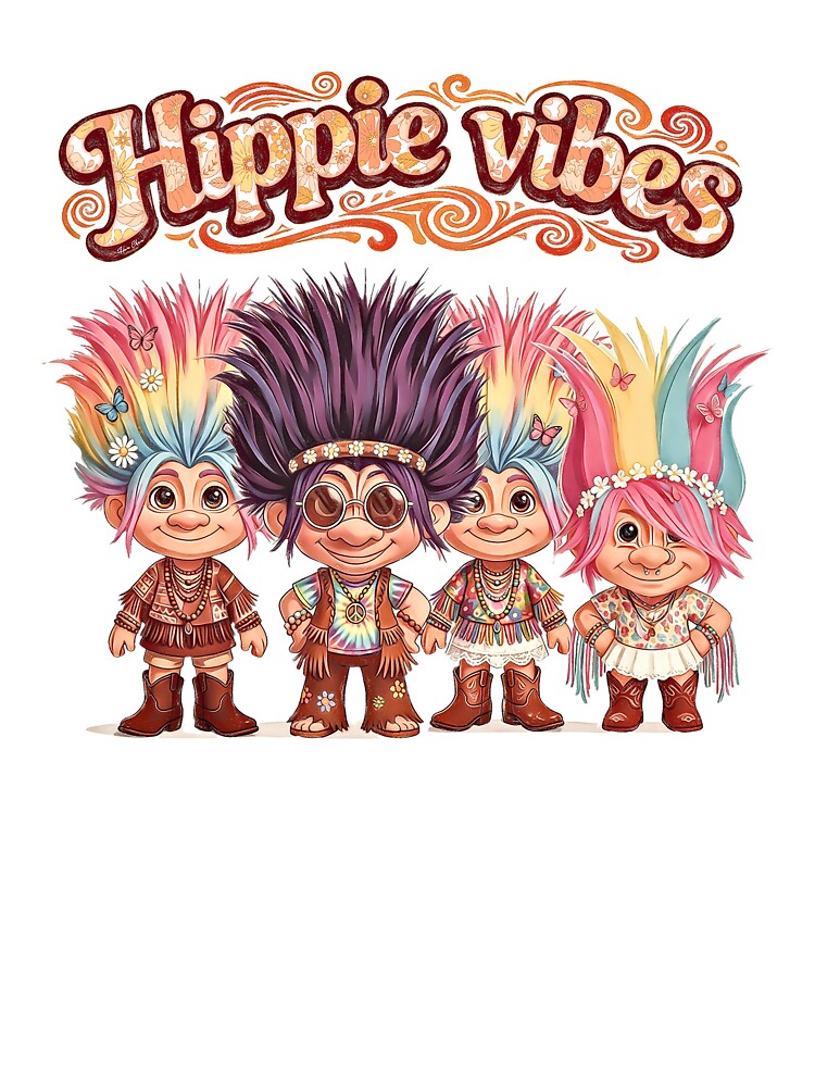 Psychedelic Hippie Trolls – Retro Boho Festival Vibes by Hen-C-Art