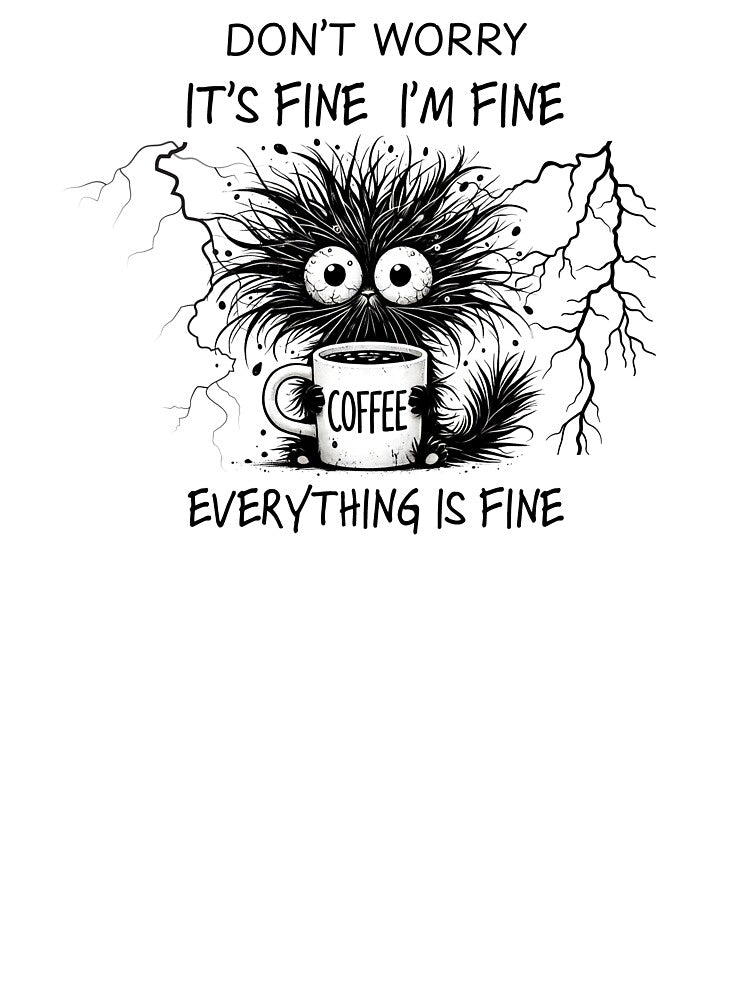 Its Fine Im Fine Everything Is Fine Funny Black Cat by Maggiepeshop
