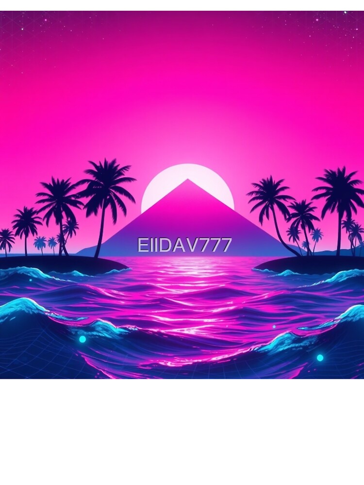 Synthwave Sunset Island Vaporwave Aesthetic Art Print by EllDAV777