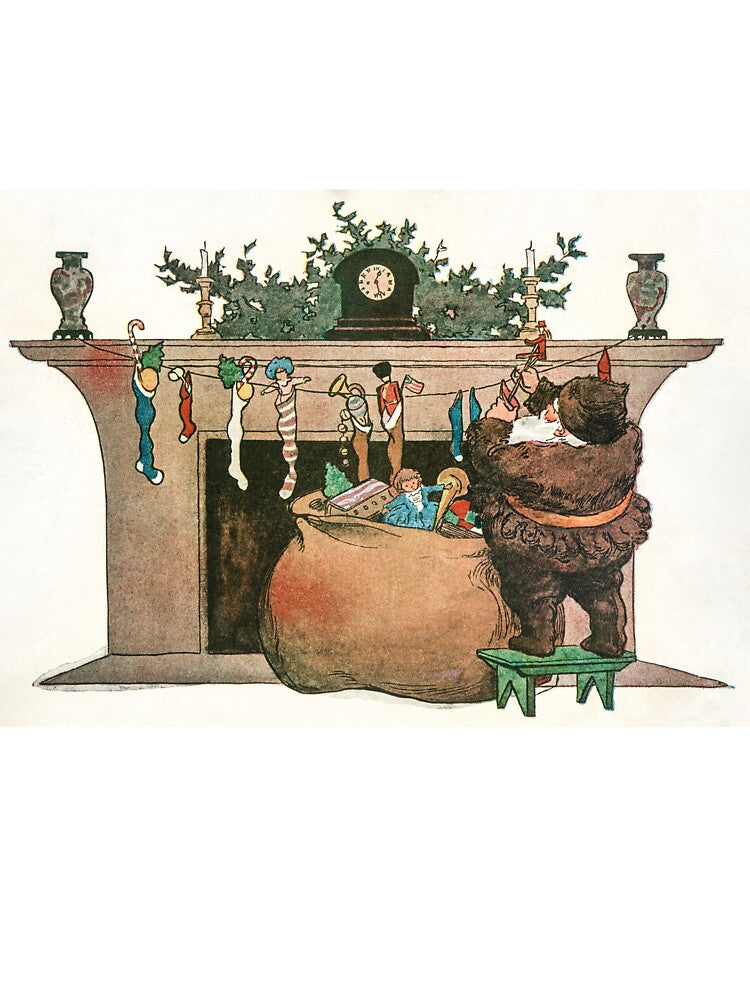 Vintage Christmas Card "He spoke not a word, but went straight to his work" by Jessie Wilcox Smith (1863-1935) by Designedbysm