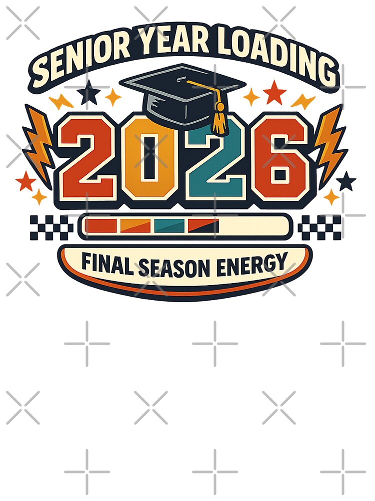 Senior Year Loading 2026 Graduation Retro Varsity Design by Concrete Coffee Studio