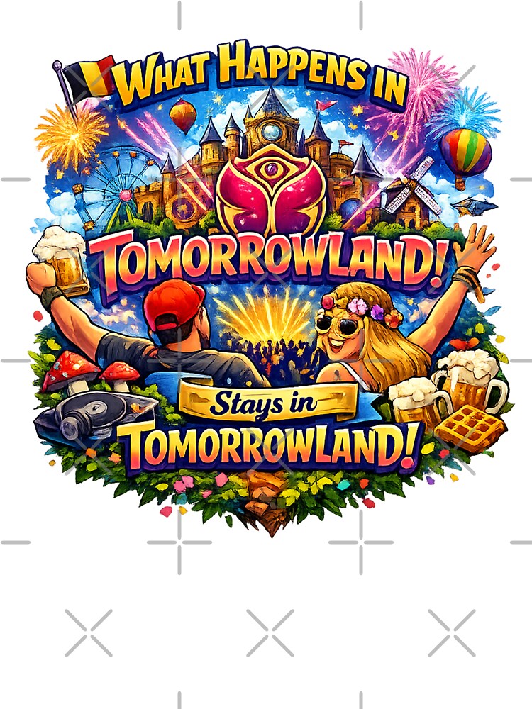 What Happens in Tomorrowland Stays in Tomorrowland | Funny Belgium EDM Festival T-Shirt | Electronic Music Festival Travel Design | Rave Graphic Gift by Sushikidsntod