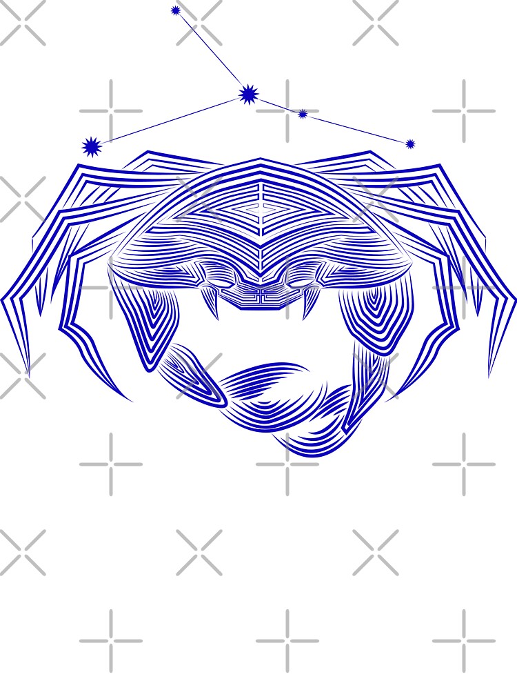 Cancer Zodiac Constellation Blue Line Art by JAMerArc
