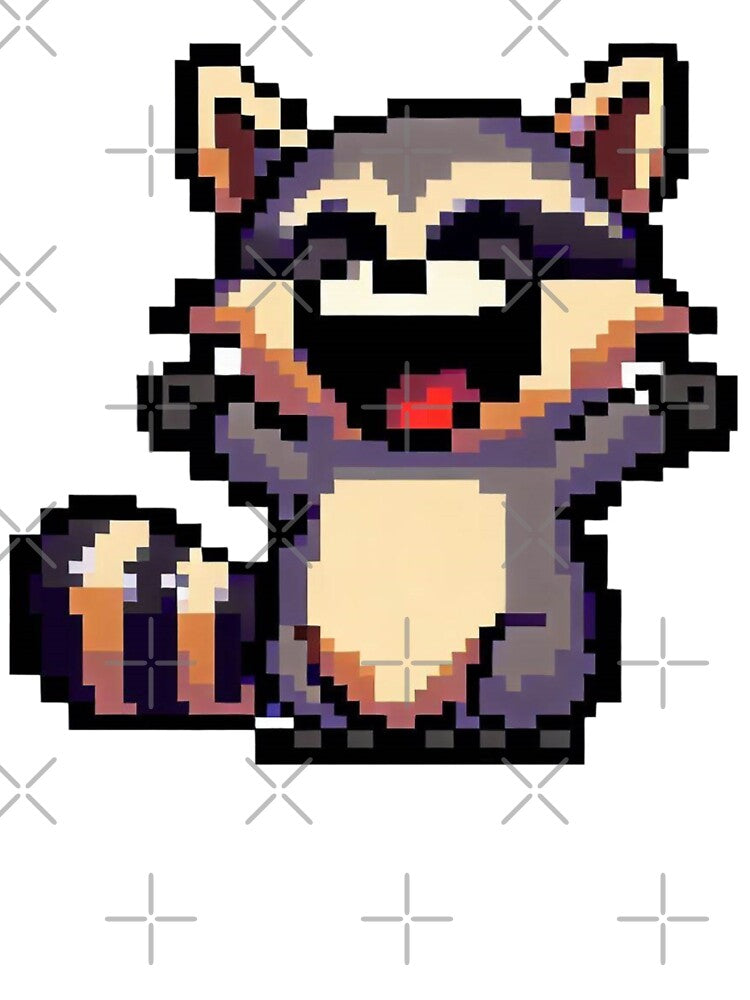 Happy raccoon pixel art by PexelBoi