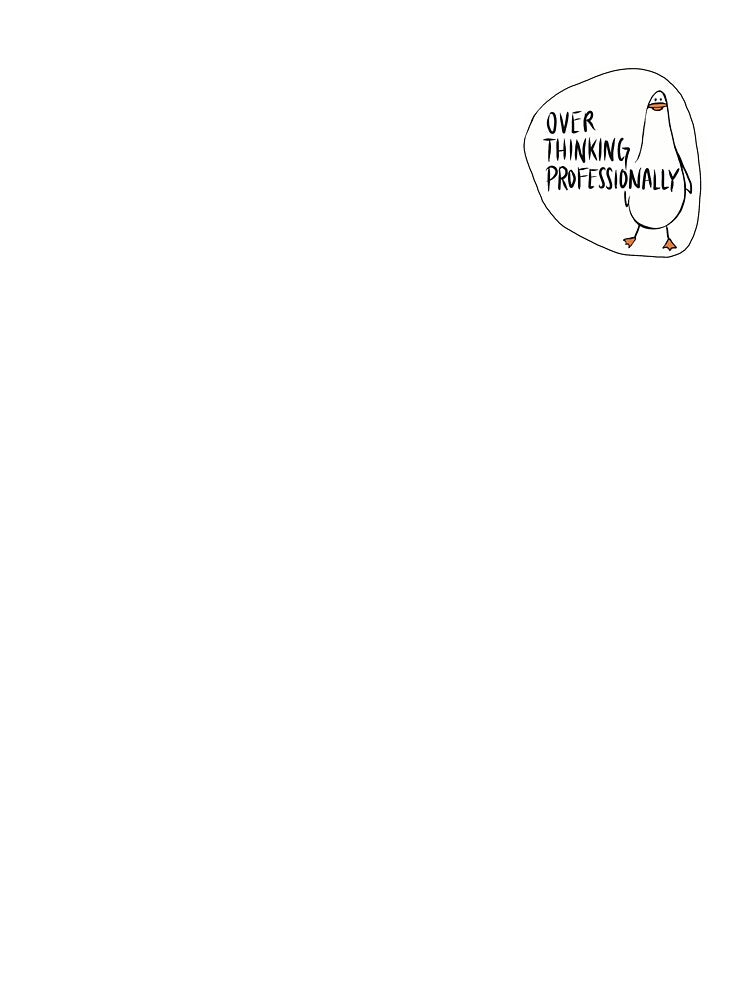 Funny Goose Sticker – “Overthinking professionally” Meme by AlyonaCo