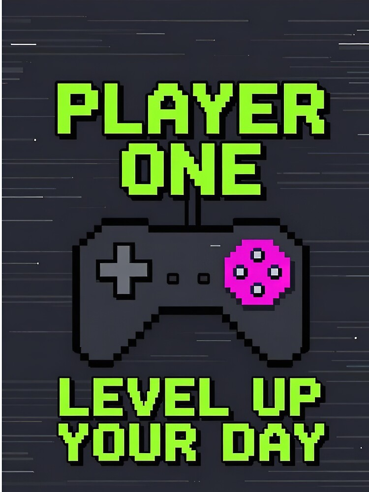 Player One Retro Gaming Poster: Level Up Your Day by FestivityFinds