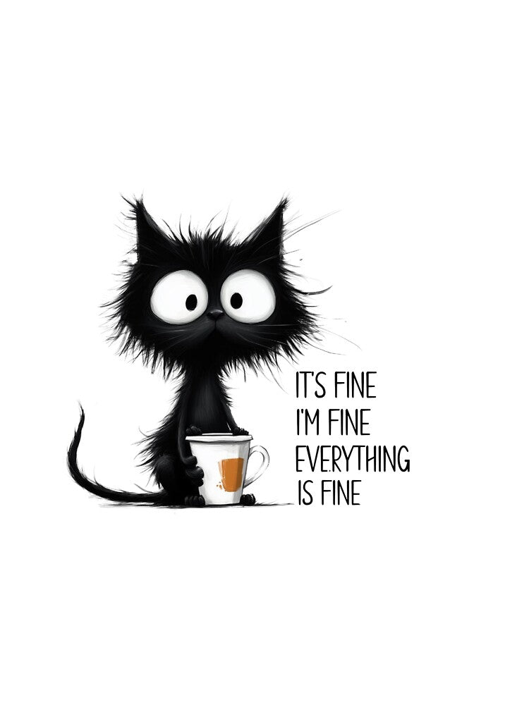 Stressed Black Cat by KrisGraphic45