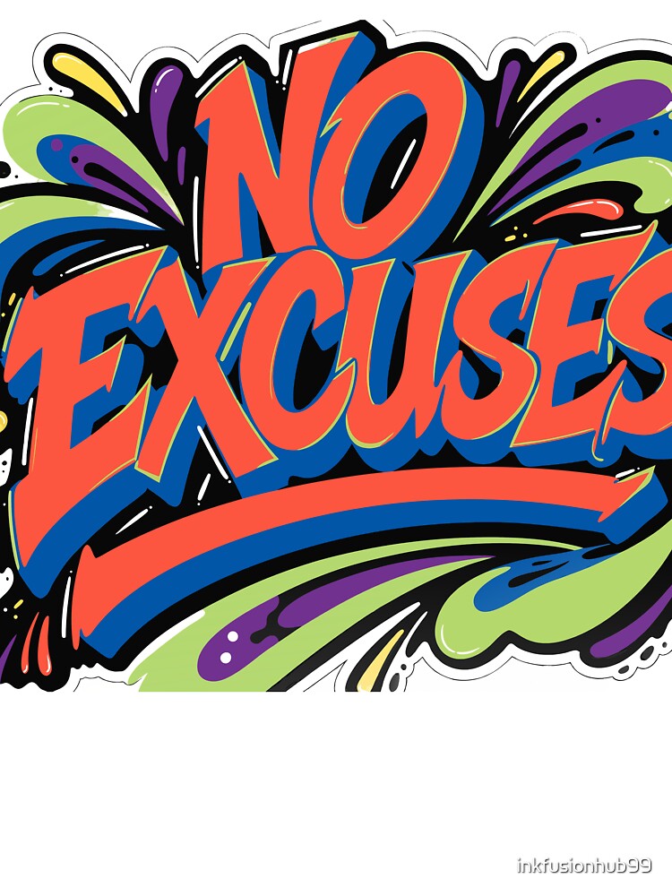 NO EXCUSES Graffiti Sticker by inkfusionhub99