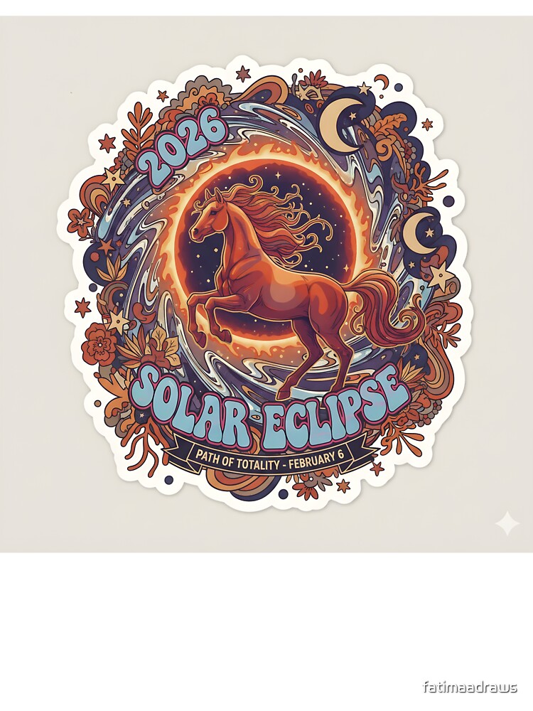 2026 Solar Eclipse Year of the Fire Horse Celestial Zodiac by fatimaadraws