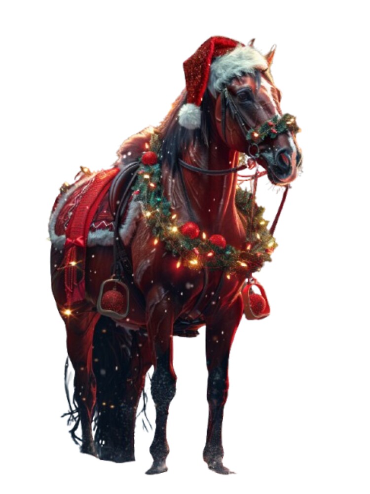 Christmas Red Fire Horse 2026 – Year of the Horse Zodiac Illustration by AlexLineArt
