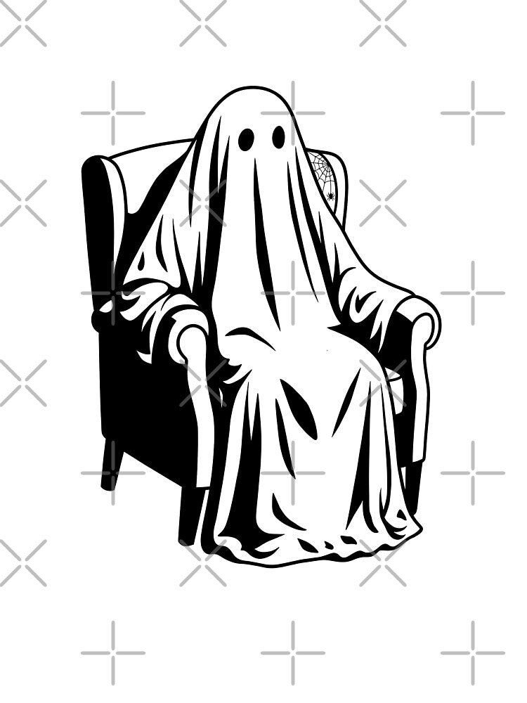 Cozy Armchair Ghost Minimal Halloween Spooky by elderberry