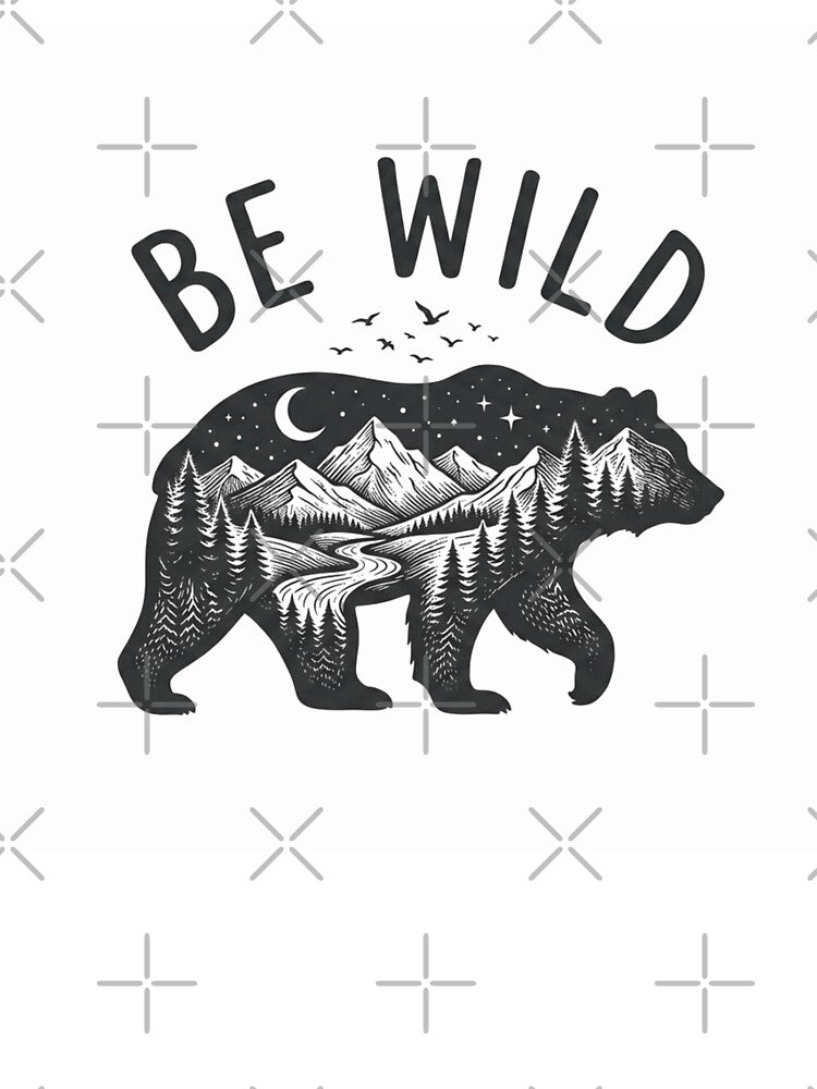Be Wild Mountain Bear Nature Outdoors Graphic by ZENVIRART