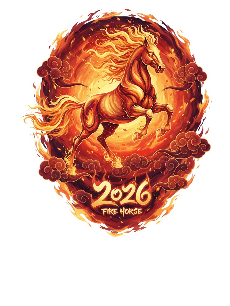 Radiant Ember: 2026 Lunar New Year Fire Horse by Prints & Pulse