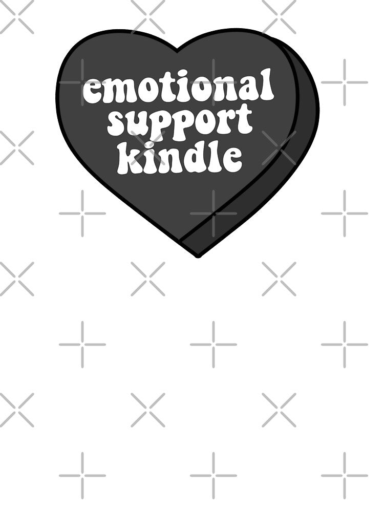 Emotional Support Kindle Black and White Candy Heart for Book Lover by BookWishEra