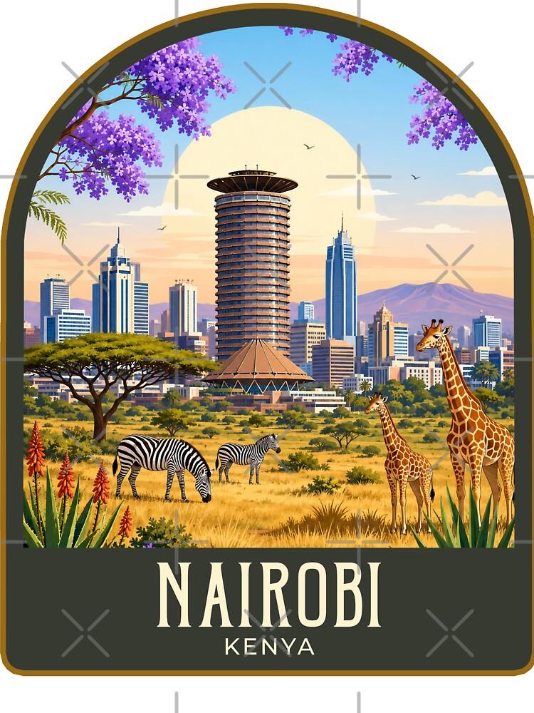 Nairobi Vintage Travel Illustration by HomeLivingCo