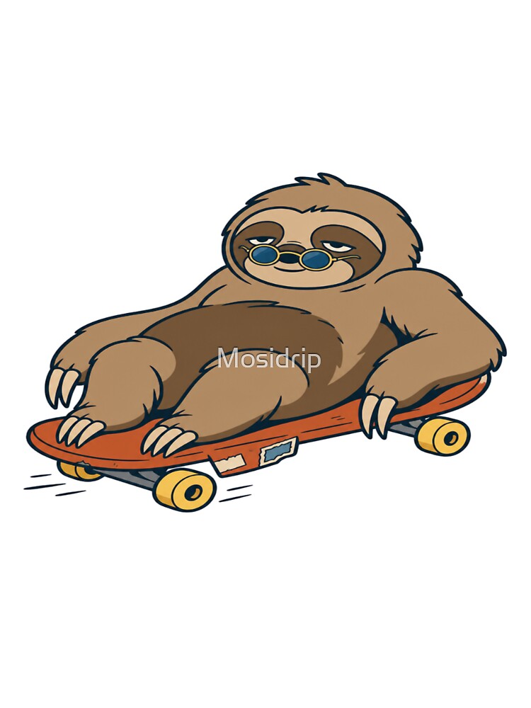 Not Fast Not Furious — Sloth Skateboard Animal-pun Humor by Mosidrip
