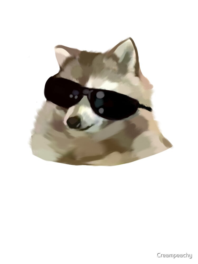 Cool raccoon with sunglasses by Creampeachy