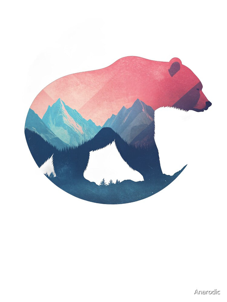 Majestic Bear with Mountain Landscape by Anarodic