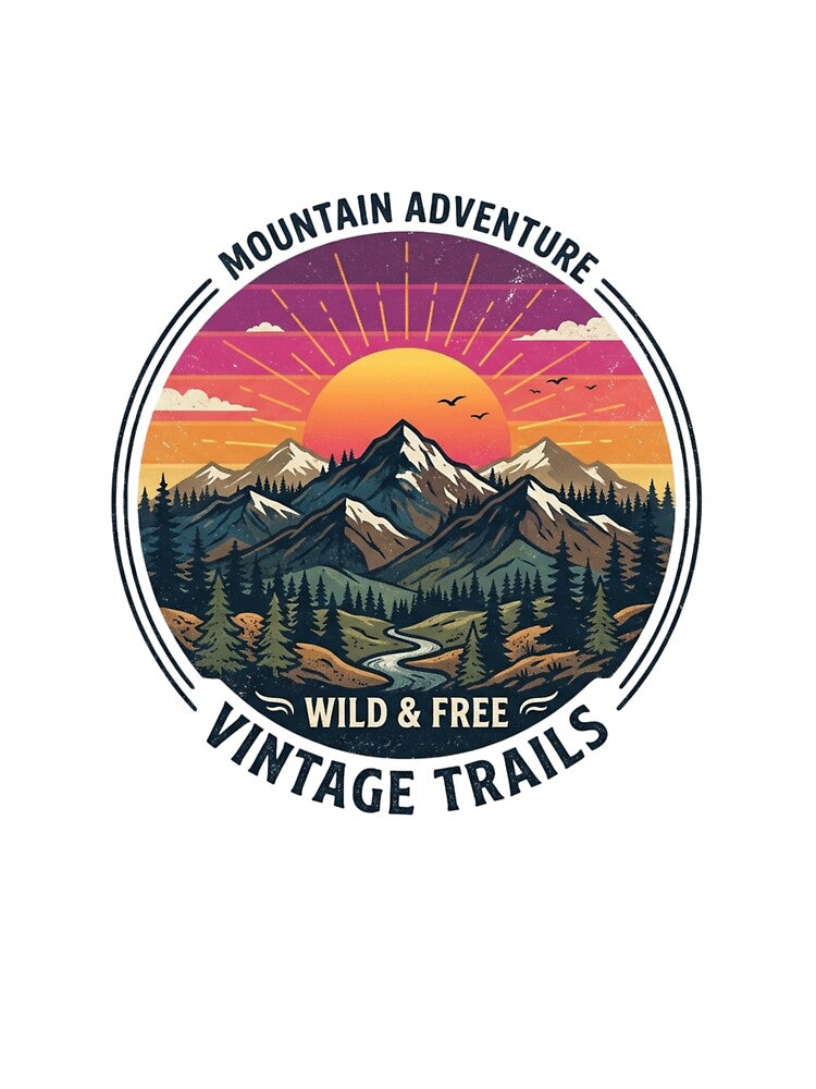 Mountain Adventure Vintage Trails Badge by Figurimania