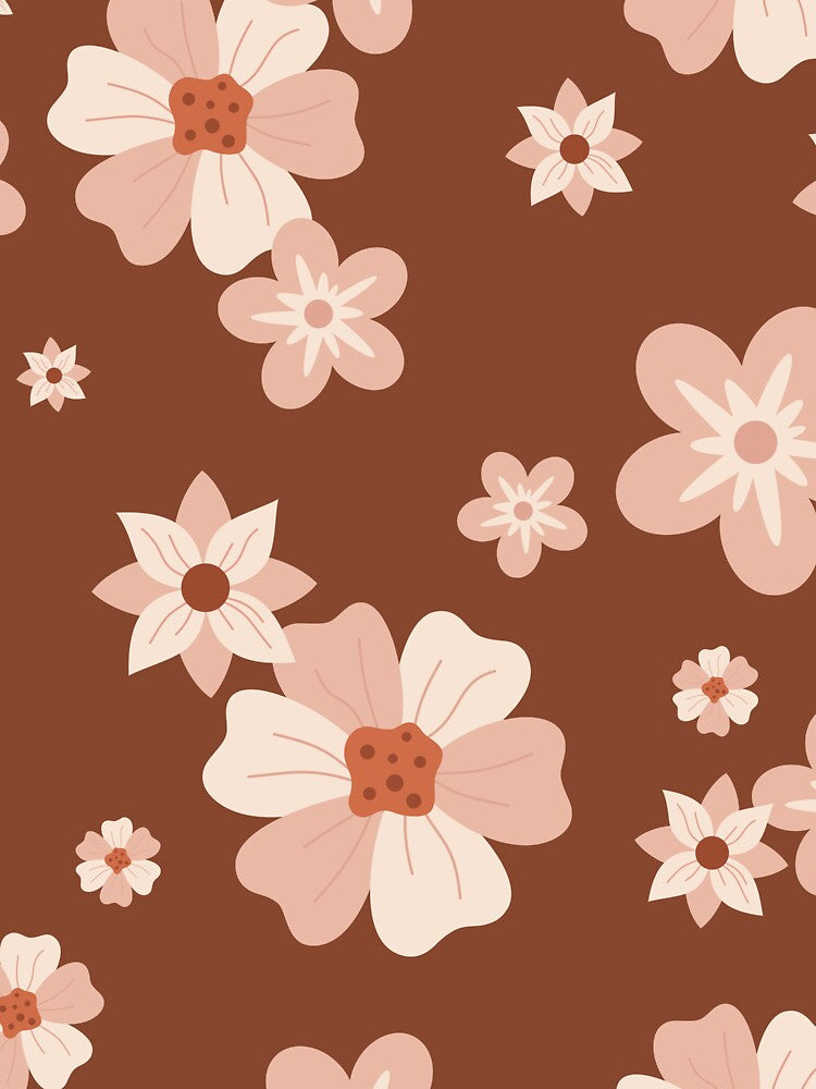 Retro Flowers - Vintage Floral Pattern by Julza Art