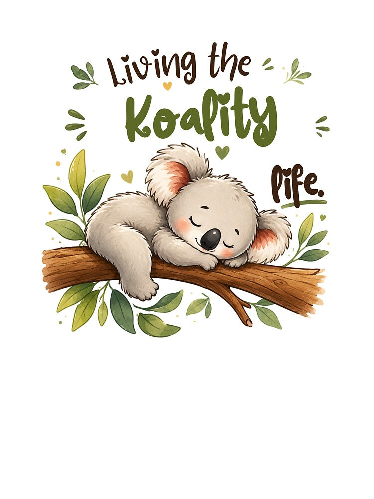 Living the Koality Life | Cute Sleeping Koala Cartoon Sticker | Kawaii Australian Animal Gift by CRAZZYDOODLES