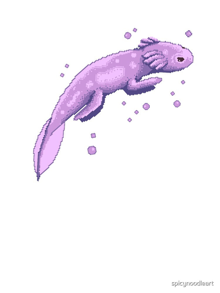 Tiny Purple Axolotl Pixel Art by spicynoodleart