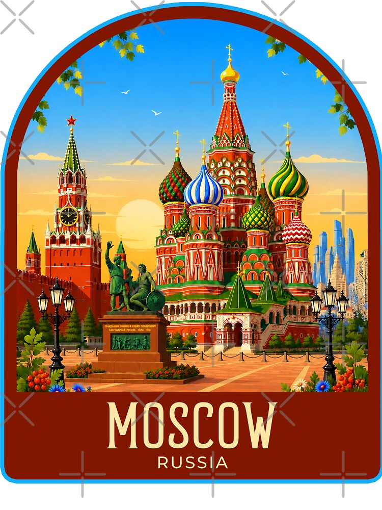 Moscow Vintage Travel Illustration by HomeLivingCo