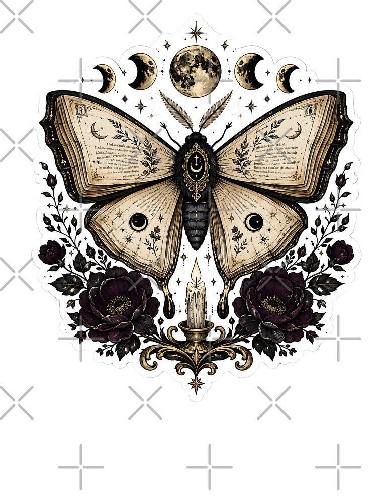 Midnight Library Moth Dark Academia Aesthetic by StickyGuys