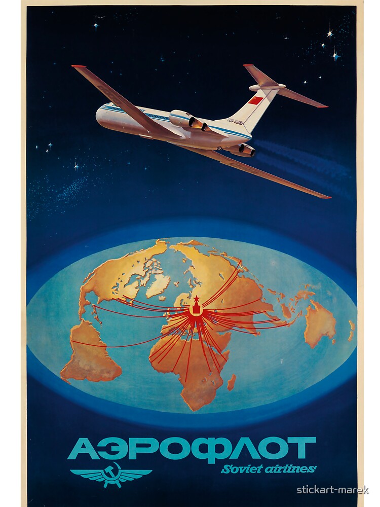 Aeroflot vintage travel poster by stickart-marek
