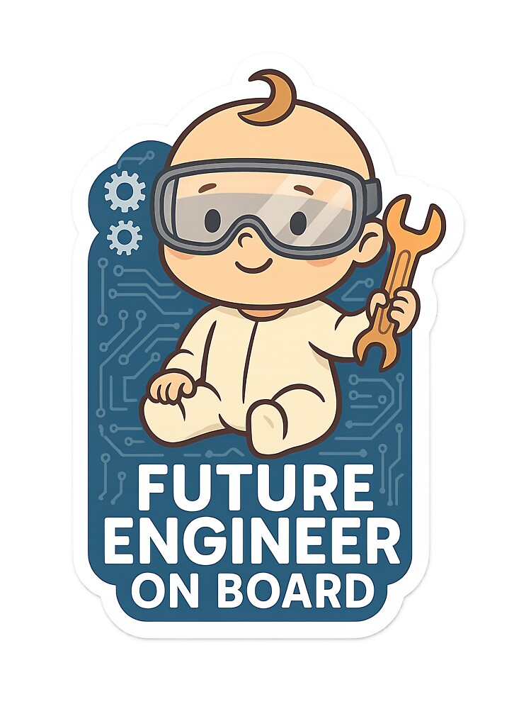 Future Engineer Baby Art by Trendy Sticker & Merch Collection - Express Yourself